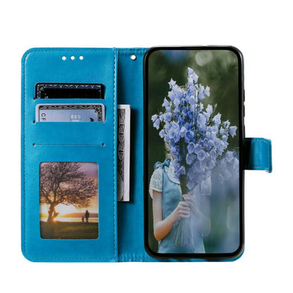For Google Pixel 10 Pro XL Totem Flower Embossed Leather Phone Case with Lanyard(Blue) - Google Cases by buy2fix | Online Shopping UK | buy2fix