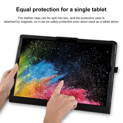 For Microsoft Surface Book 3 / 2 / 1 15 inch Deformation All-inclusive Leather Laptop Case(Black) by buy2fix