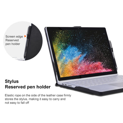 For Microsoft Surface Book 13.5 inch i5 Deformation All-inclusive Leather Laptop Case(Black) by buy2fix