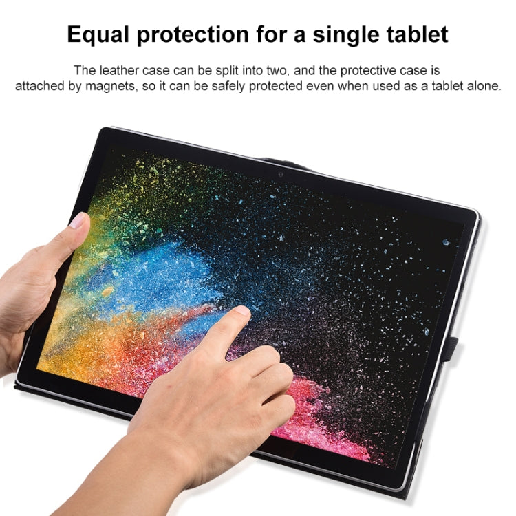 For Microsoft Surface Book 13.5 inch i7 Deformation All-inclusive Leather Laptop Case(Black) by buy2fix