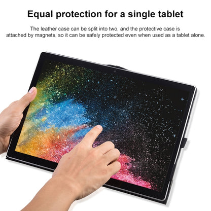 For Microsoft Surface Book 13.5 inch i7 Deformation All-inclusive Leather Laptop Case(Black) by buy2fix