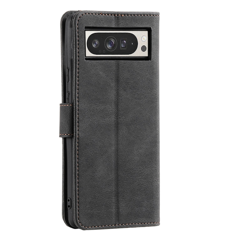 For Google Pixel 9 Pro XL Nail Skin Feel Stitching Calf Texture Leather Phone Case(Black) by buy2fix