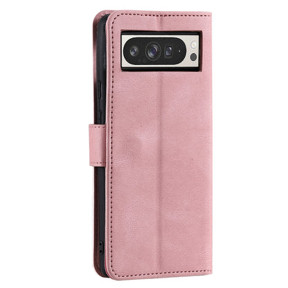 For Google Pixel 9 Pro XL Nail Skin Feel Stitching Calf Texture Leather Phone Case(Rose Gold) by buy2fix