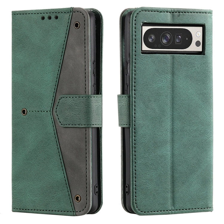 For Google Pixel 9 Pro XL Nail Skin Feel Stitching Calf Texture Leather Phone Case(Green) by buy2fix
