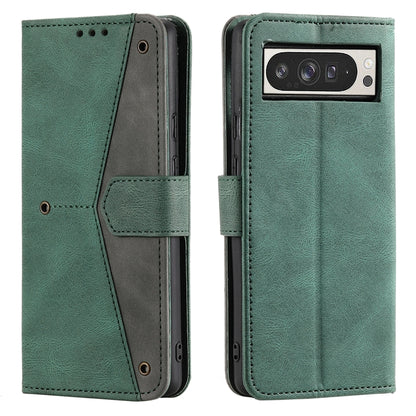 For Google Pixel 9 Pro XL Nail Skin Feel Stitching Calf Texture Leather Phone Case(Green) by buy2fix