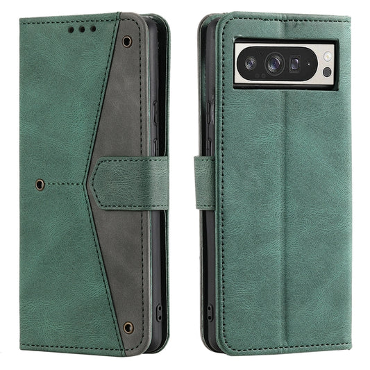 For Google Pixel 9 Pro XL Nail Skin Feel Stitching Calf Texture Leather Phone Case(Green) by buy2fix