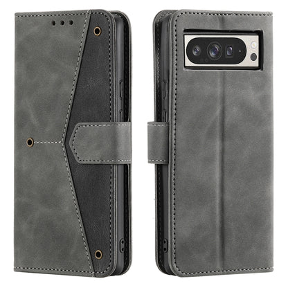For Google Pixel 9 Pro XL Nail Skin Feel Stitching Calf Texture Leather Phone Case(Grey) by buy2fix