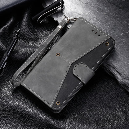 For Google Pixel 9 Pro XL Nail Skin Feel Stitching Calf Texture Leather Phone Case(Grey) by buy2fix