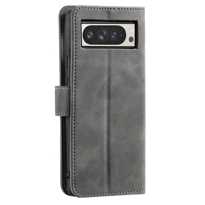 For Google Pixel 9 Pro XL Nail Skin Feel Stitching Calf Texture Leather Phone Case(Grey) by buy2fix