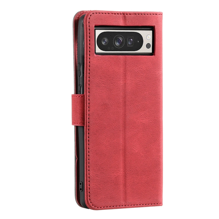 For Google Pixel 9 Pro XL Nail Skin Feel Stitching Calf Texture Leather Phone Case(Red) by buy2fix