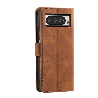 For Google Pixel 9 Pro XL Nail Skin Feel Stitching Calf Texture Leather Phone Case(Brown) by buy2fix