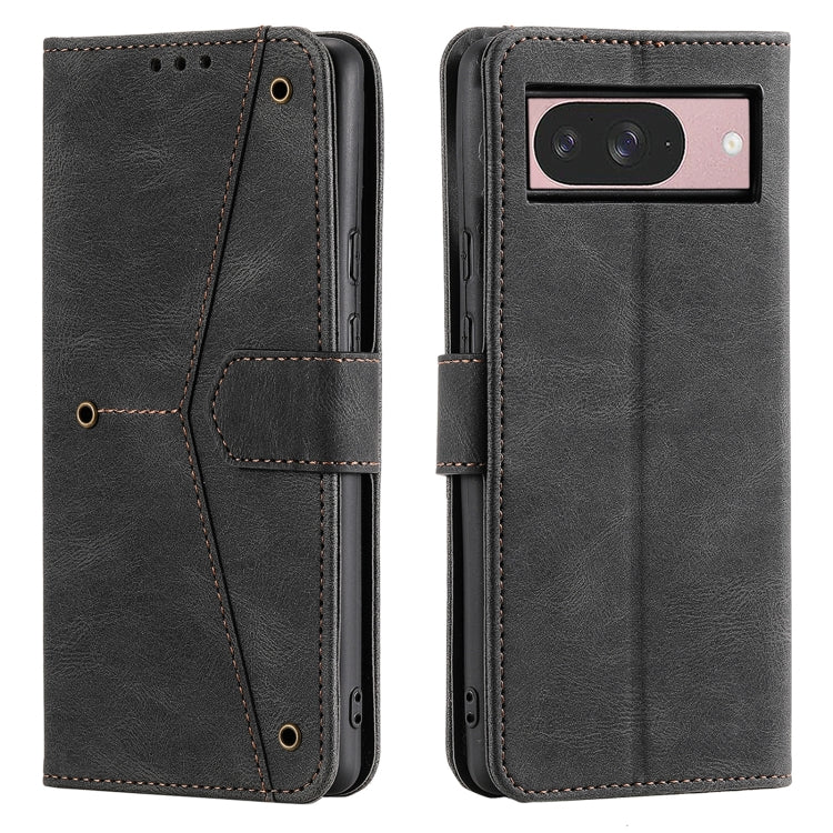 For Google Pixel 9 / 9 Pro Nail Skin Feel Stitching Calf Texture Leather Phone Case(Black) by buy2fix