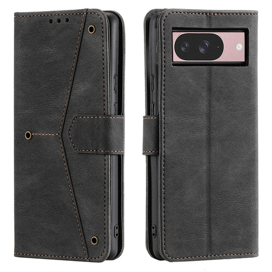 For Google Pixel 9 / 9 Pro Nail Skin Feel Stitching Calf Texture Leather Phone Case(Black) by buy2fix