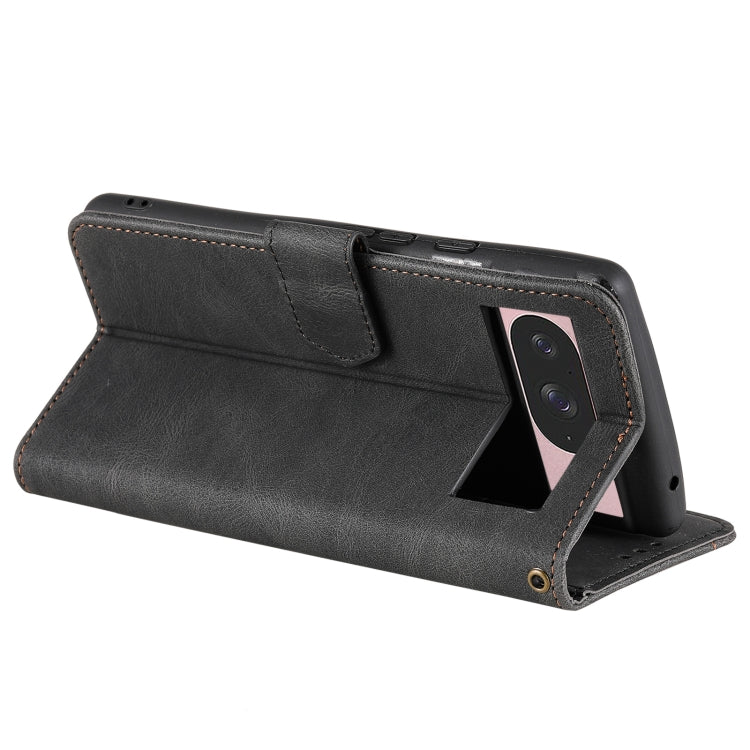 For Google Pixel 9 / 9 Pro Nail Skin Feel Stitching Calf Texture Leather Phone Case(Black) by buy2fix