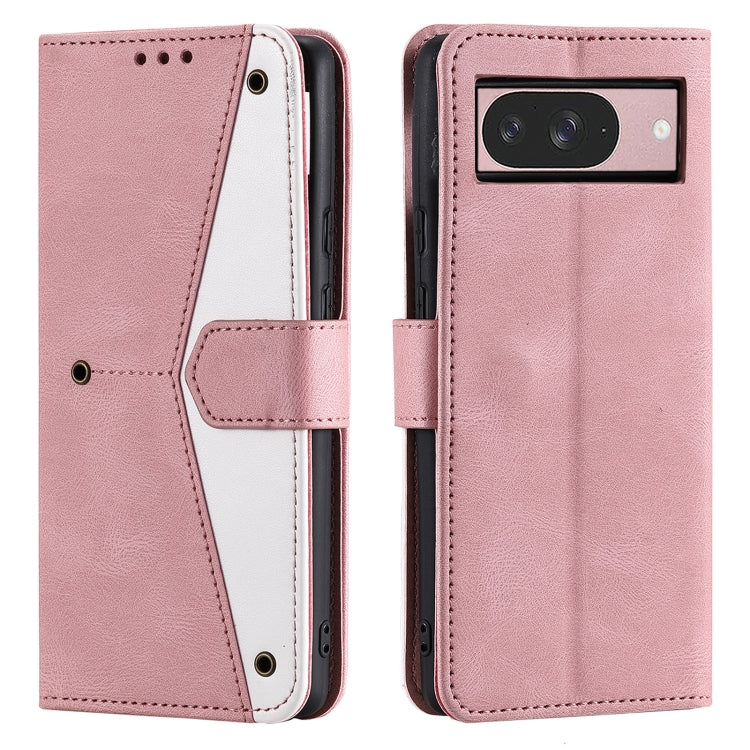 For Google Pixel 9 / 9 Pro Nail Skin Feel Stitching Calf Texture Leather Phone Case(Rose Gold) by buy2fix