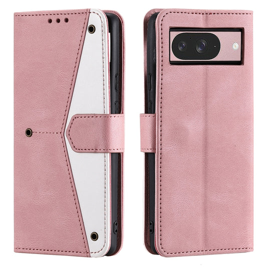For Google Pixel 9 / 9 Pro Nail Skin Feel Stitching Calf Texture Leather Phone Case(Rose Gold) by buy2fix