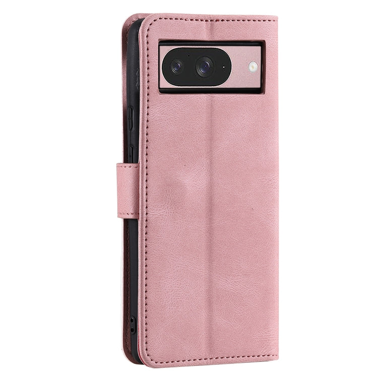 For Google Pixel 9 / 9 Pro Nail Skin Feel Stitching Calf Texture Leather Phone Case(Rose Gold) by buy2fix