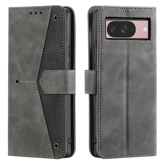 For Google Pixel 9 / 9 Pro Nail Skin Feel Stitching Calf Texture Leather Phone Case(Grey) by buy2fix