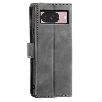 For Google Pixel 9 / 9 Pro Nail Skin Feel Stitching Calf Texture Leather Phone Case(Grey) by buy2fix