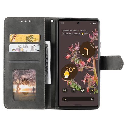 For Google Pixel 9 / 9 Pro Nail Skin Feel Stitching Calf Texture Leather Phone Case(Grey) by buy2fix