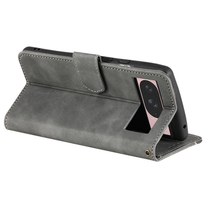 For Google Pixel 9 / 9 Pro Nail Skin Feel Stitching Calf Texture Leather Phone Case(Grey) by buy2fix