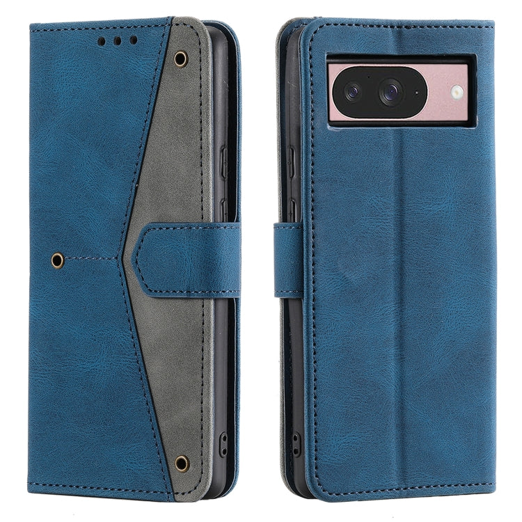 For Google Pixel 9 / 9 Pro Nail Skin Feel Stitching Calf Texture Leather Phone Case(Blue) by buy2fix