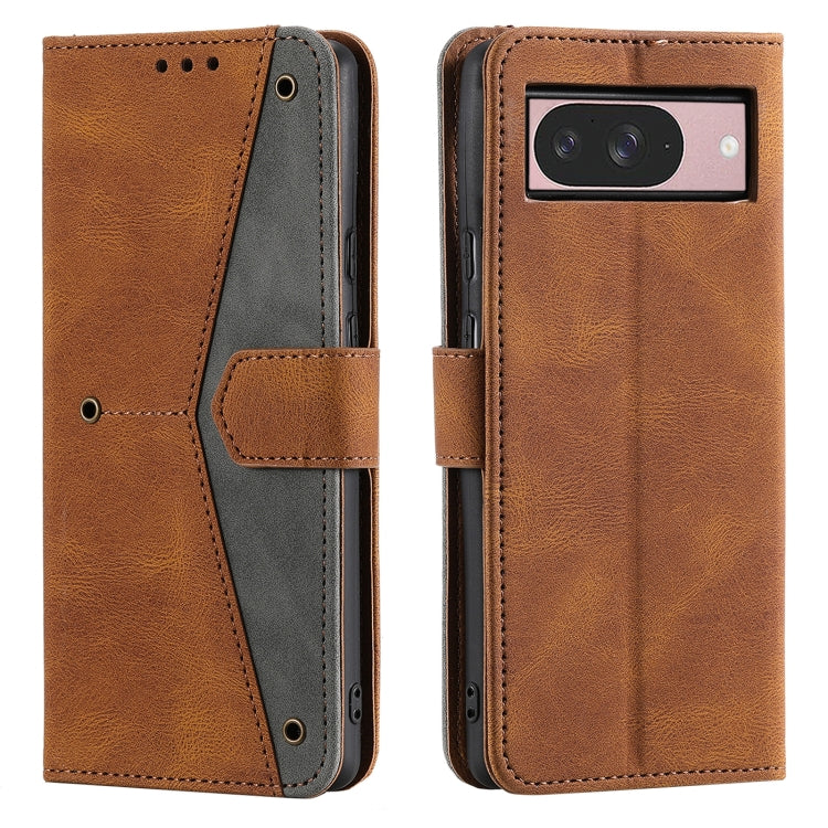 For Google Pixel 9 / 9 Pro Nail Skin Feel Stitching Calf Texture Leather Phone Case(Brown) by buy2fix