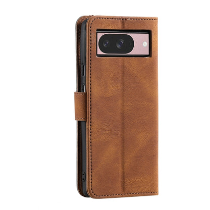 For Google Pixel 9 / 9 Pro Nail Skin Feel Stitching Calf Texture Leather Phone Case(Brown) by buy2fix