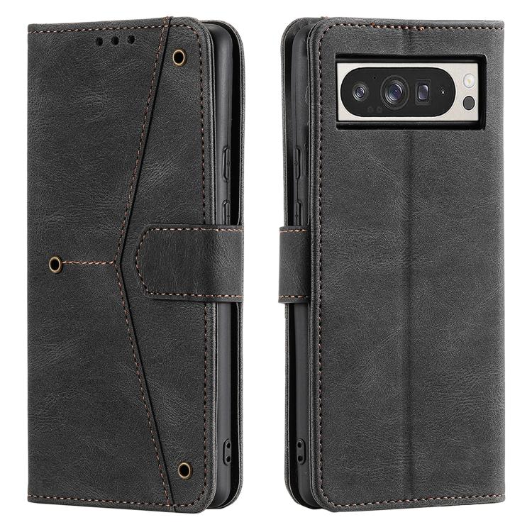 For Google Pixel 10 Pro XL Nail Skin Feel Stitching Calf Texture Leather Phone Case(Black) - Google Cases by buy2fix | Online Shopping UK | buy2fix