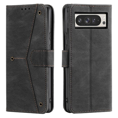 For Google Pixel 10 Pro XL Nail Skin Feel Stitching Calf Texture Leather Phone Case(Black) - Google Cases by buy2fix | Online Shopping UK | buy2fix