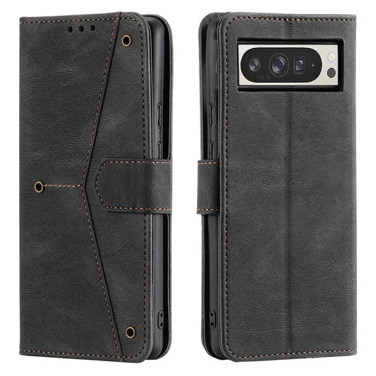 For Google Pixel 10 Pro XL Nail Skin Feel Stitching Calf Texture Leather Phone Case(Black) - Google Cases by buy2fix | Online Shopping UK | buy2fix