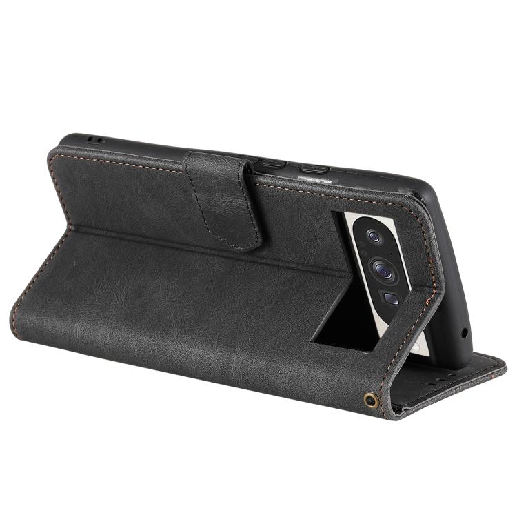 For Google Pixel 10 Pro XL Nail Skin Feel Stitching Calf Texture Leather Phone Case(Black) - Google Cases by buy2fix | Online Shopping UK | buy2fix