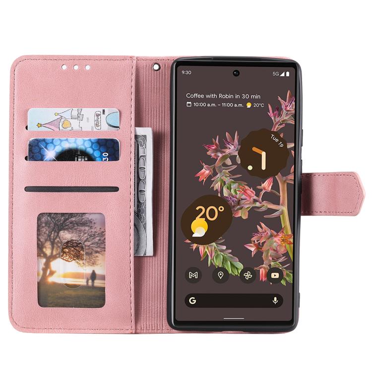 For Google Pixel 10 Pro XL Nail Skin Feel Stitching Calf Texture Leather Phone Case(Rose Gold) - Google Cases by buy2fix | Online Shopping UK | buy2fix
