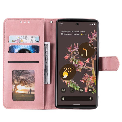 For Google Pixel 10 Pro XL Nail Skin Feel Stitching Calf Texture Leather Phone Case(Rose Gold) - Google Cases by buy2fix | Online Shopping UK | buy2fix
