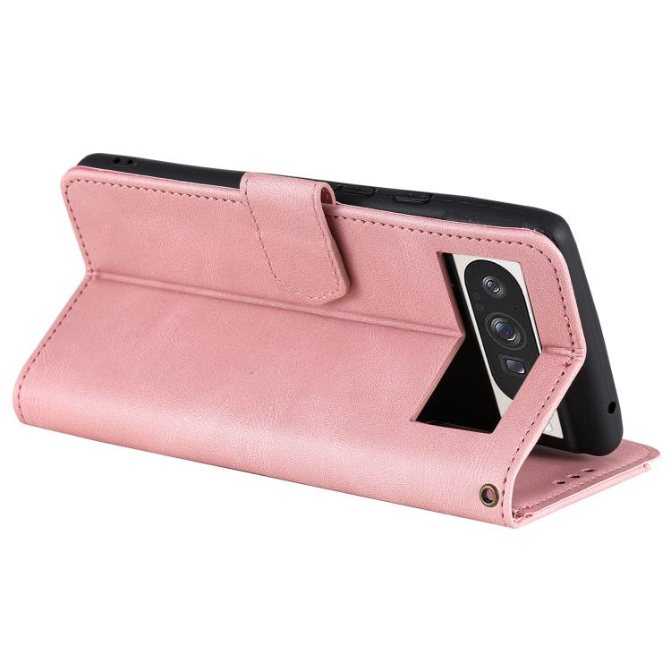 For Google Pixel 10 Pro XL Nail Skin Feel Stitching Calf Texture Leather Phone Case(Rose Gold) - Google Cases by buy2fix | Online Shopping UK | buy2fix