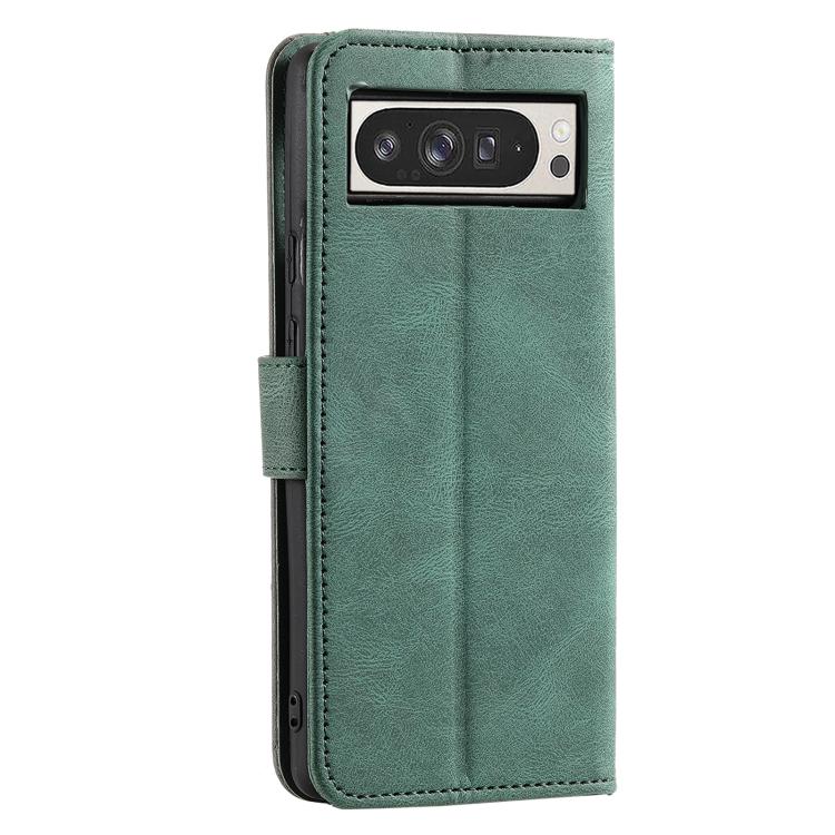For Google Pixel 10 Pro XL Nail Skin Feel Stitching Calf Texture Leather Phone Case(Green) - Google Cases by buy2fix | Online Shopping UK | buy2fix