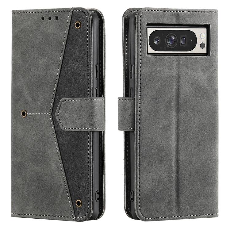 For Google Pixel 10 Pro XL Nail Skin Feel Stitching Calf Texture Leather Phone Case(Grey) - Google Cases by buy2fix | Online Shopping UK | buy2fix