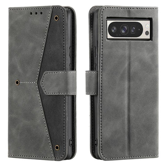 For Google Pixel 10 Pro XL Nail Skin Feel Stitching Calf Texture Leather Phone Case(Grey) - Google Cases by buy2fix | Online Shopping UK | buy2fix