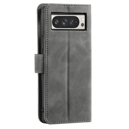 For Google Pixel 10 Pro XL Nail Skin Feel Stitching Calf Texture Leather Phone Case(Grey) - Google Cases by buy2fix | Online Shopping UK | buy2fix