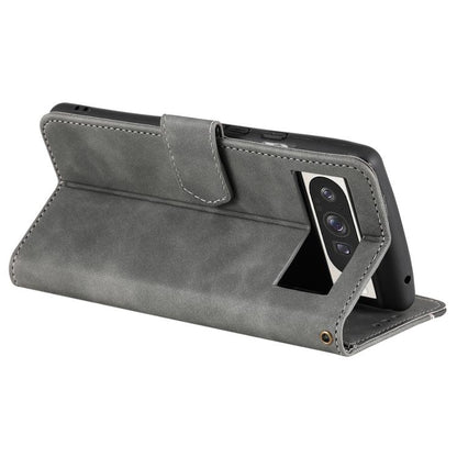 For Google Pixel 10 Pro XL Nail Skin Feel Stitching Calf Texture Leather Phone Case(Grey) - Google Cases by buy2fix | Online Shopping UK | buy2fix