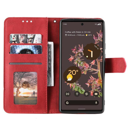 For Google Pixel 10 Pro XL Nail Skin Feel Stitching Calf Texture Leather Phone Case(Red) - Google Cases by buy2fix | Online Shopping UK | buy2fix