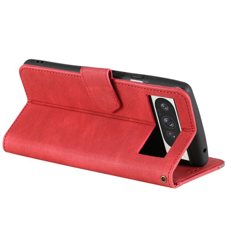 For Google Pixel 10 Pro XL Nail Skin Feel Stitching Calf Texture Leather Phone Case(Red) - Google Cases by buy2fix | Online Shopping UK | buy2fix