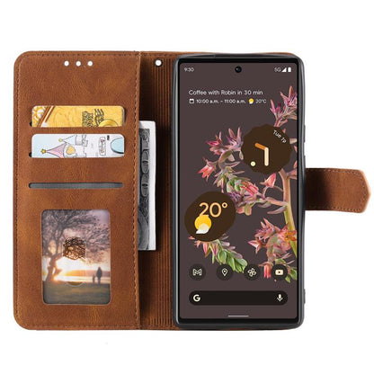 For Google Pixel 10 Pro XL Nail Skin Feel Stitching Calf Texture Leather Phone Case(Brown) - Google Cases by buy2fix | Online Shopping UK | buy2fix