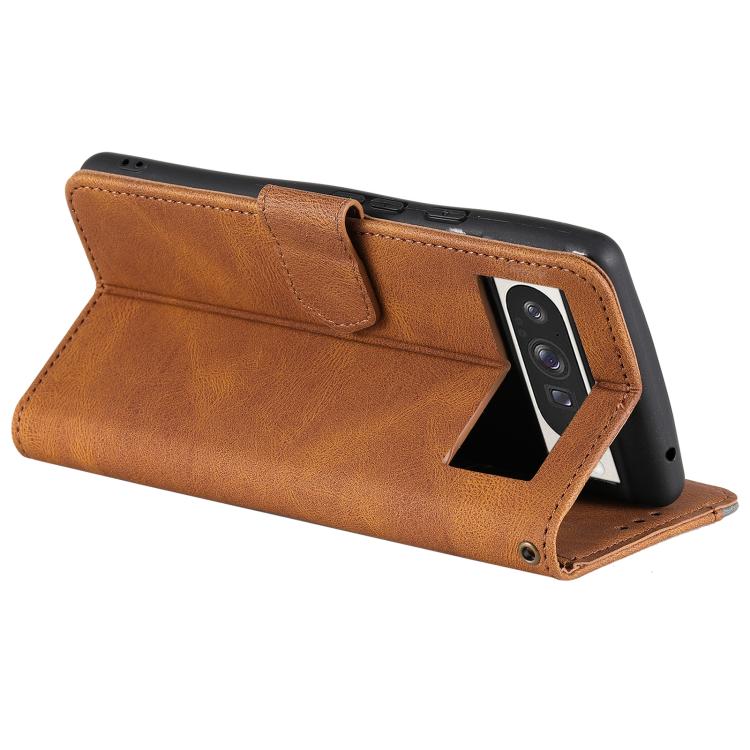 For Google Pixel 10 Pro XL Nail Skin Feel Stitching Calf Texture Leather Phone Case(Brown) - Google Cases by buy2fix | Online Shopping UK | buy2fix