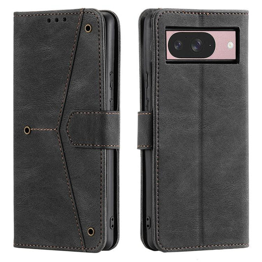 For Google Pixel 10 / 10 Pro Nail Skin Feel Stitching Calf Texture Leather Phone Case(Black) - Google Cases by buy2fix | Online Shopping UK | buy2fix