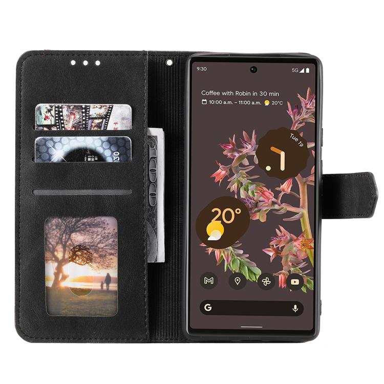 For Google Pixel 10 / 10 Pro Nail Skin Feel Stitching Calf Texture Leather Phone Case(Black) - Google Cases by buy2fix | Online Shopping UK | buy2fix