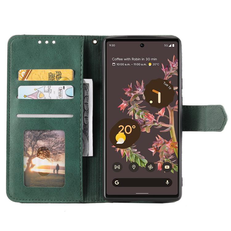 For Google Pixel 10 / 10 Pro Nail Skin Feel Stitching Calf Texture Leather Phone Case(Green) - Google Cases by buy2fix | Online Shopping UK | buy2fix