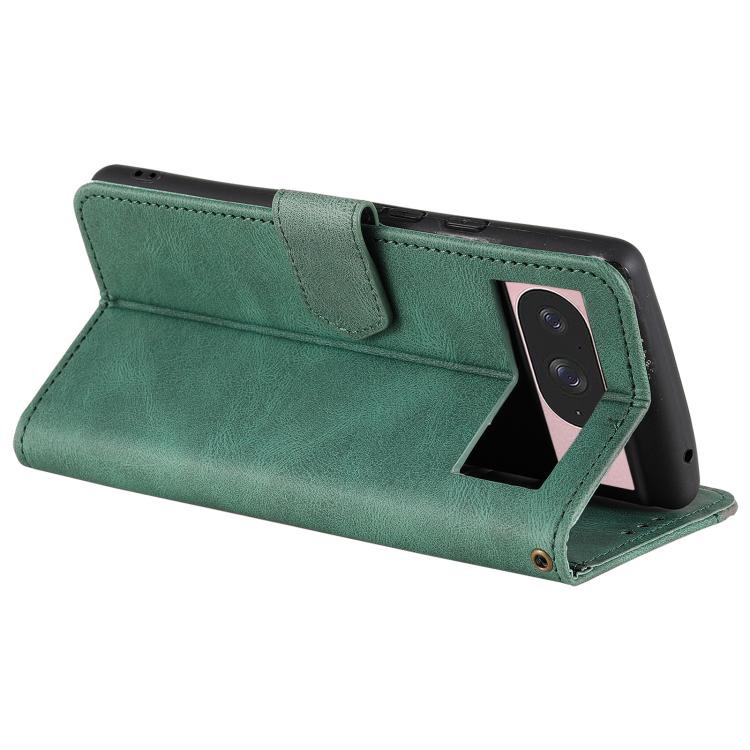 For Google Pixel 10 / 10 Pro Nail Skin Feel Stitching Calf Texture Leather Phone Case(Green) - Google Cases by buy2fix | Online Shopping UK | buy2fix