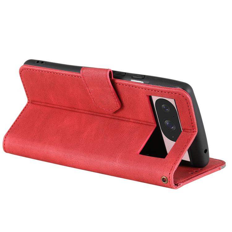For Google Pixel 10 / 10 Pro Nail Skin Feel Stitching Calf Texture Leather Phone Case(Red) - Google Cases by buy2fix | Online Shopping UK | buy2fix