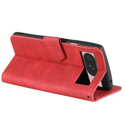 For Google Pixel 10 / 10 Pro Nail Skin Feel Stitching Calf Texture Leather Phone Case(Red) - Google Cases by buy2fix | Online Shopping UK | buy2fix